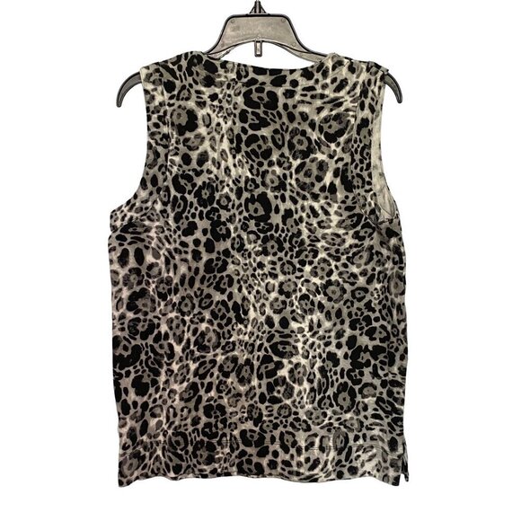 Jones New York Signature Sleeveless Animal Print Top Size Small - Picture 3 of 9